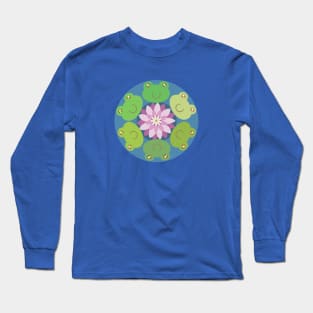 Multi-Color Frogs Mandala Long Sleeve T-Shirt